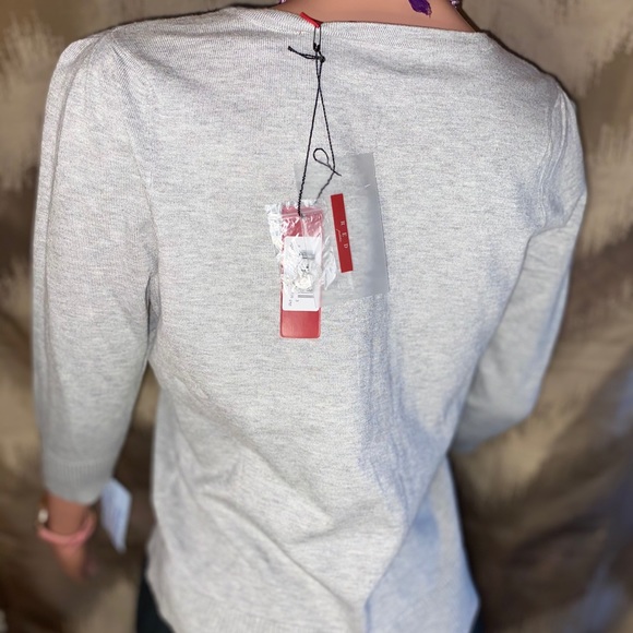 RED PETITES 3/4 SLEEVE SWEATER SIZE PM - Picture 4 of 6